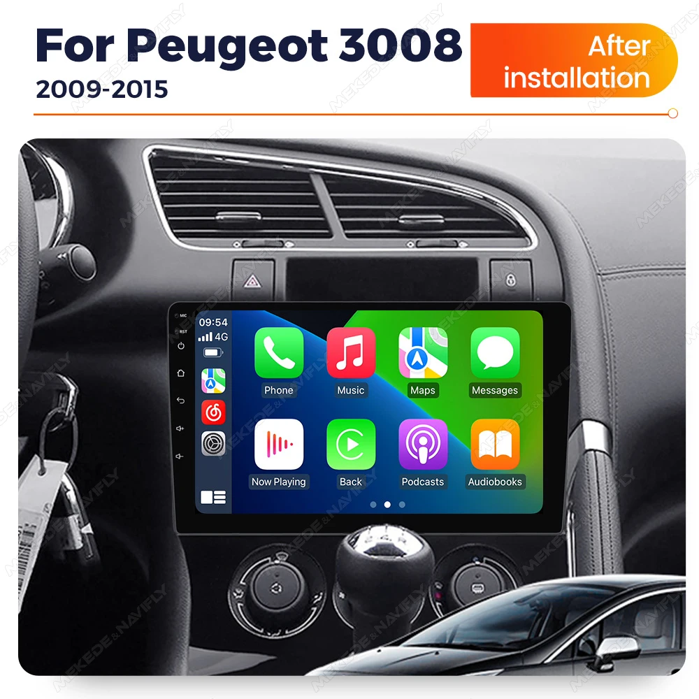 MEKEDE 9 zoll Auto Radio für Peugeot 3008 2009 - 2015 2 Din Stereo Empfänger Audio Multimedia Player Carplay GPS navigation Stereo Image