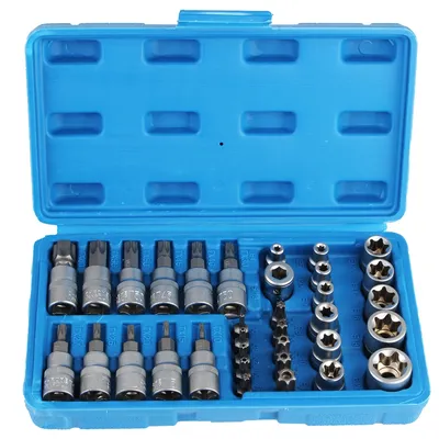 Druck Charge Hülse Set Professionelle Torx Stern Buchse Hexagon Wrench Set Auto Reparatur Hand Werkzeuge 34 Teile/satz Chrom Vanadium stahl