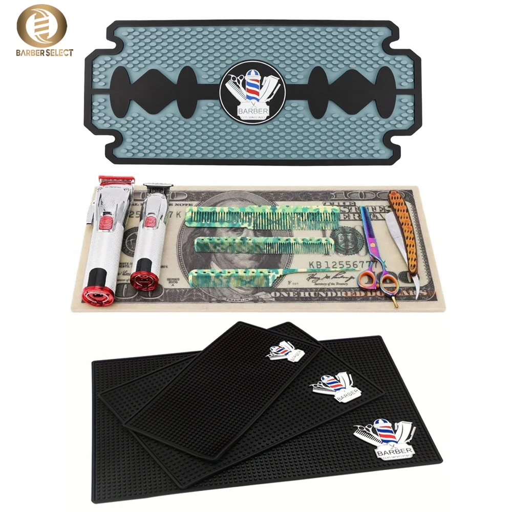 Barber Station Matte Anti Slip Werkzeuge Organisation Barbershop Zubehör Salon Arbeitsplatte Pad Friseur Werkzeuge Workstation Image