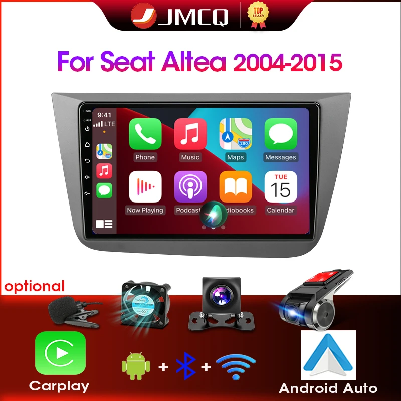 JMCQ 2 Din Auto Radio Multimedia Video Player Für Seat Altea 2004-2015 Toledo 3 Android 12 GPS Navigation stereo Kopf Einheit Carplay Image