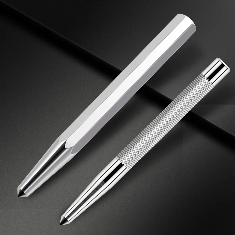 Körner mit rundem Reifenschaft, Körner aus legiertem Stahl, Metallpositionierung, Bohrmaschine, Positionierungsbohrer, rutschfester Körner, Körnerloch Image