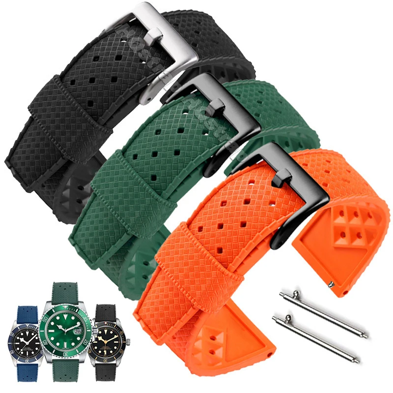 Gummi-Uhrenarmband, 20 mm, 22 mm, tropisches Silikonarmband, Uhrenarmband für Seiko für Oris, universelles Ersatzarmband, Schnellverschluss Image