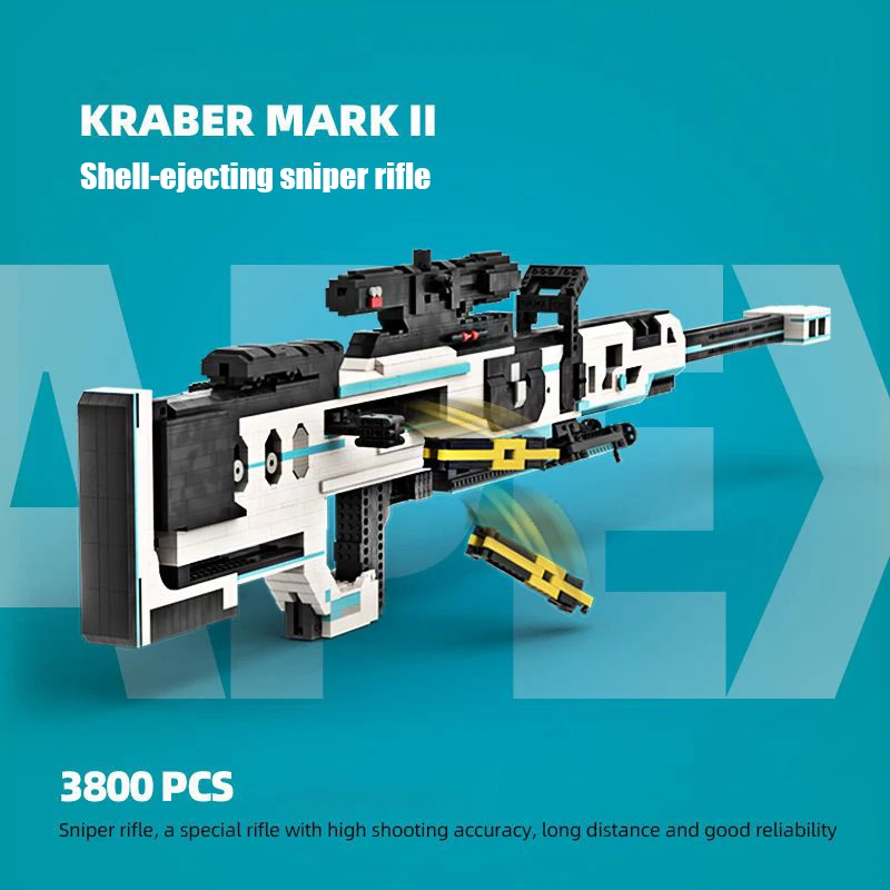 3800PCS Technische Apex KRABER MARK II Scharfschützengewehr Bausteine High Tech MOC Constructuon Gun Spielzeug Geschenk Für Kinder kinder Image