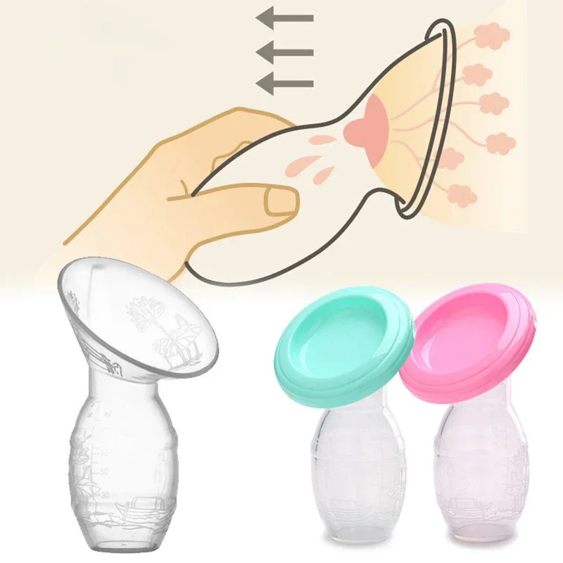 Baby Fütterung manuelle Milch pumpe Partner Brust sammler automatische Korrektur Muttermilch Silikon pumpen Mutterschaft produkte Image
