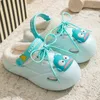 Echte Sanrio Hangyodon Hello Kitty Plüsch Hausschuhe Kuromi Warme Winter Hausschuhe Flache Casual Non-slip Mädchen Hause Schuhe