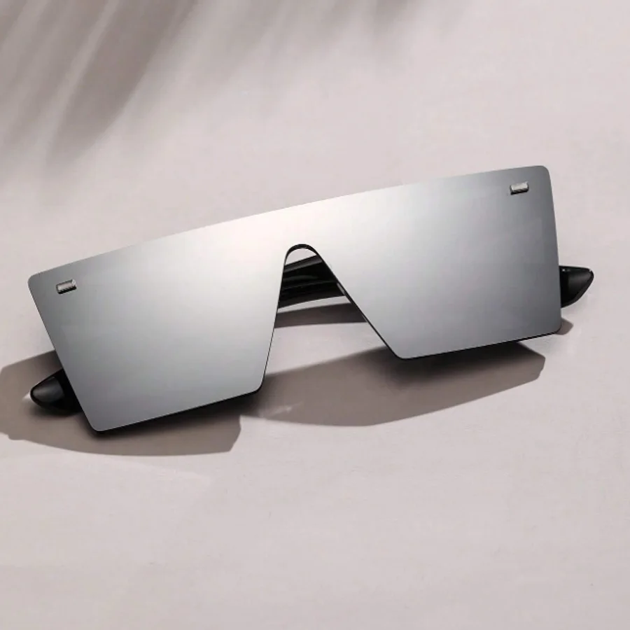 Modische, übergroße, quadratische Damen-Sonnenbrille, lässige Straßen-Retro-Stil, dekorative Brille Image