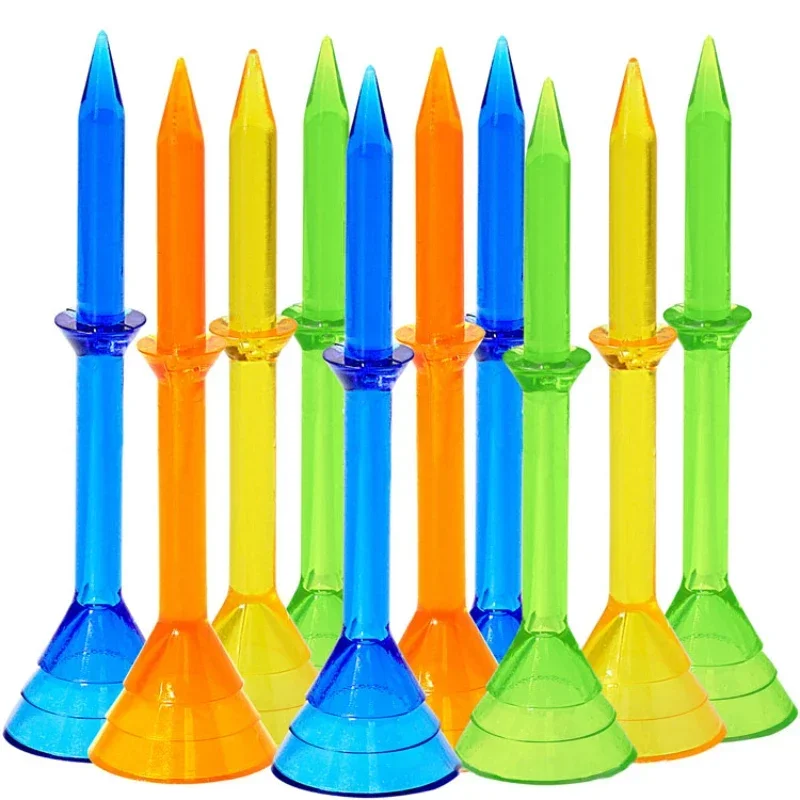 PGM 50 Stück Golf-Tees, zufällige Farben, doppelschichtiger transparenter Kunststoff-Bälle, Sockel TE017-P Image