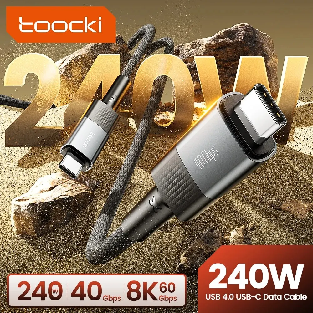 Toocki 240 W USB C auf USB Typ C Kabel USB4.0 8K@60Hz PD3.1 Schnellladung für Laptop MacBook Pro Switch iPhone 15 Samsung S23 S22 Image