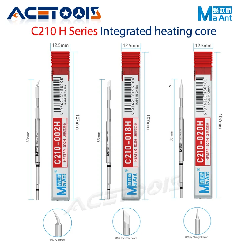 Maant c210 h Serie nahtlos integrierter Lötkolben kopf und Heiz kerns pitze für 210 Universal-Lötstations-Reparatur werkzeug Image