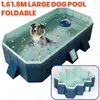 1,6 m/1,8 m schwimmender faltbarer Pool Haustier Hunde rahmen Badewanne zusammen klappbares Bad für große Hunde verdickt verschleiß fest