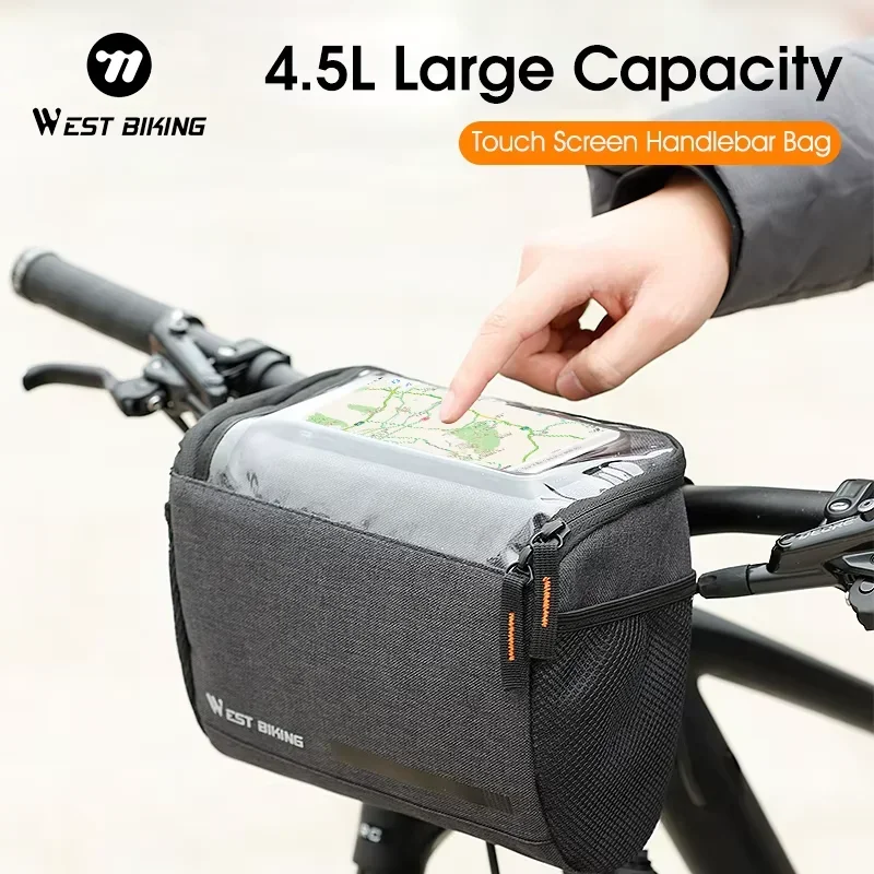 WEST RADFAHREN 4,5 L Fahrrad Front Tasche Touchscreen Telefon Lenker Tasche Isolierte Fahrrad Kühltasche MTB Rennrad Zubehör Image