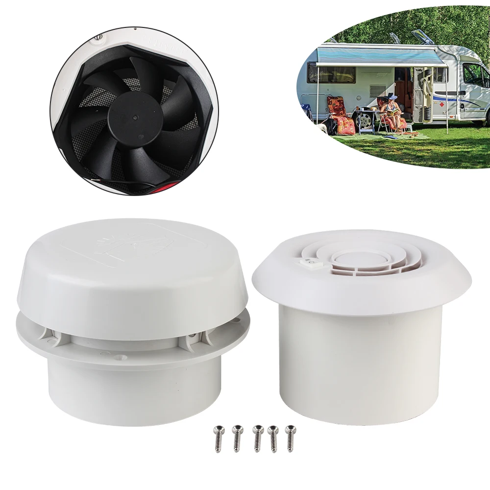 Für Rv Anhänger Caravan Seite Air Outlet 12V Auto Stille Fan Starke Wind Belüftung Abluft Fans Camper Zubehör Image
