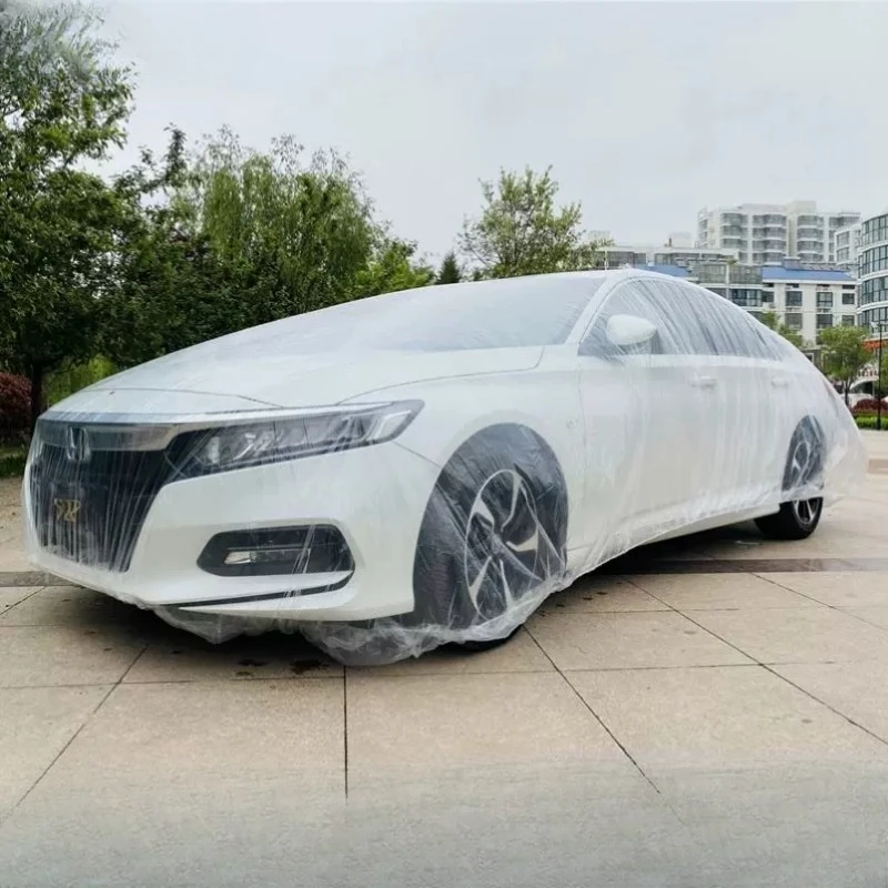 Auto Einweg Auto Vogel Kot Schutz folie Kunststoff abdeckung Auto Abdeckung Auto einfach Staub transparent Parkhaus Schutz umschlag Image