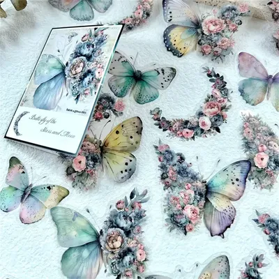 30 teile/paket blühende Blumen & Schmetterling Aufkleber-Set-verbessern Sie Ihr Notizbuch, Sammelalbum, Tagebuch & Planer mit lebendigen adornmen Image