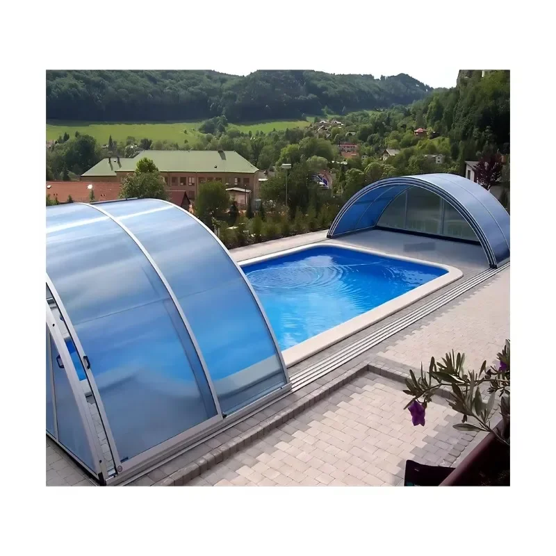 Automatische Aluminium-Spa-Whirlpool-Schwimmbadabdeckungen mit einziehbarem Dach und automatischem Poolgehäuse Image