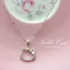 Sanrio Hello Kitty Halsketten Kawaii Anime Kristall Anhänger Damen Mädchen Einfache Weiße Zirkon Elegante Frauen Halskette Schmuck Geschenk