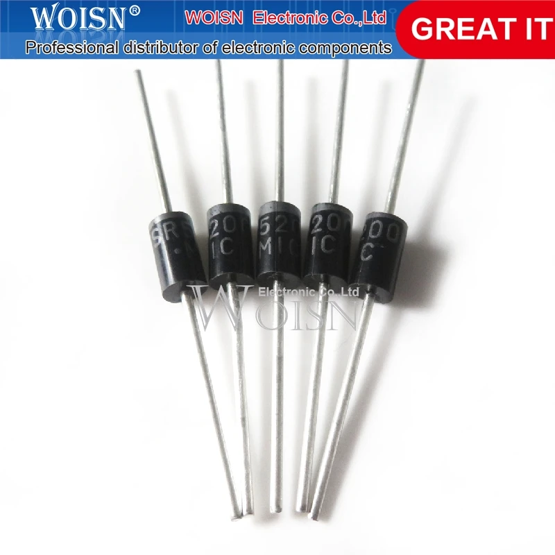 50PCS Chipsatz SR5200 SB5200 DO-41 Schottky Diode Image