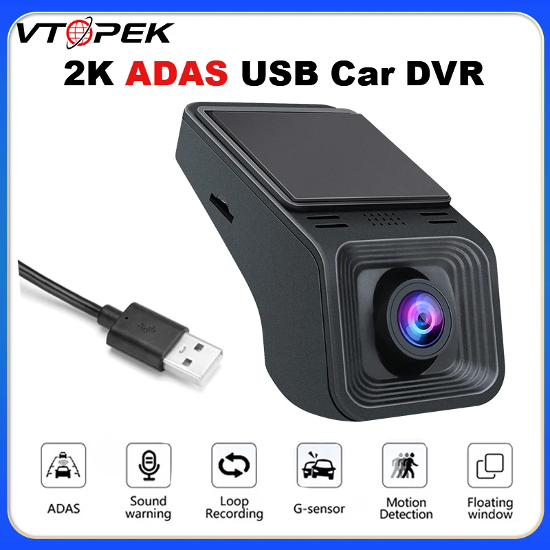 Vtopek 2k adas usb auto dvr hd fahr rekorder für android multimedia radio player kopf einheit dash kamera adas recorder g-shock