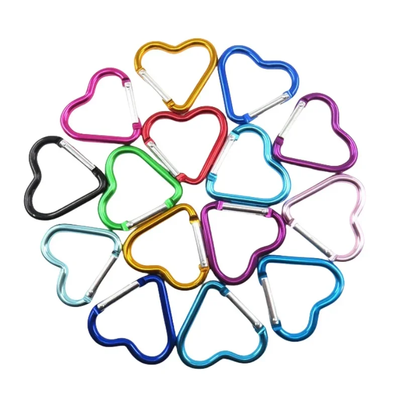 Moschettone da esterno a forma di cuore Portachiavi Clip Anelli in lega di alluminio Clip da arrampicata Moschettone con moschettone a molla Durevole