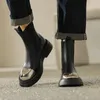 Damen Plattform Chelsea Stiefel Street Style Punk Schuhe Frau Rindsleder Freizeit schuhe Frühling