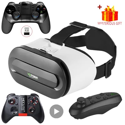 VR-Brille Virtual Reality 3D-Telefon Helm Headset Linsen Schutzbrille Gerät Viar Smart Smartphone Handy-Spiel Mobile Video Viewer Set