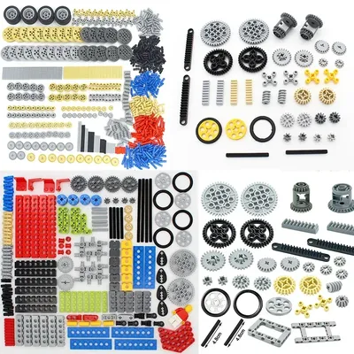 Zahnradstift, technische Ziegel, Liftarm, Noppenloser Balkenachse, MOC-Teile, Verbindungsplatte, Autoreifen, Rad, Großset, Spielzeug, Baustein 32494 Image