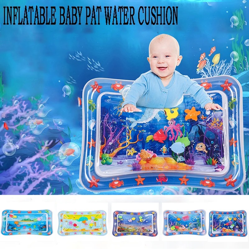 Wassermatte für Babys, aufblasbares Aktivitätszentrum, Baby-Wassermatte für 3, 6, 9, 12 Monate, Kleinkinder, Babyspielzeug für Kleinkinder, fördert Bab Image