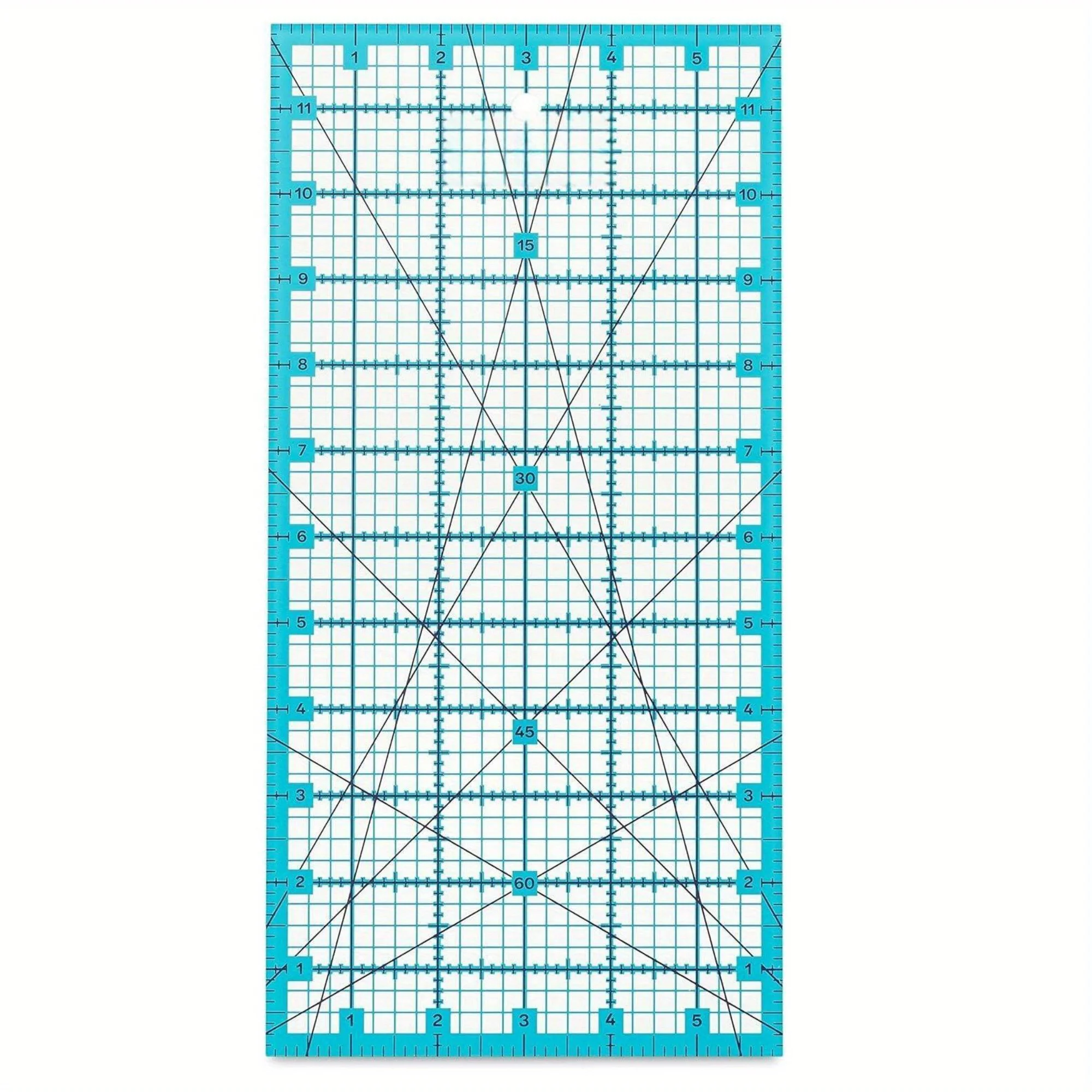 6 x 12 Zoll Acryllineal, umkehrbares Lineal zum Messen, Quiltlineal, rutschfestes Lineal, transparent Image
