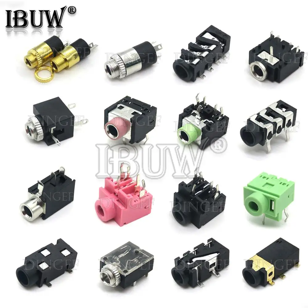 10PCS Kopfhörer jack 3,5 MM PJ Audio video weibliche dual kanal stereo jack Jack Buchse Stereo Solder Panel Mount PJ-313 PJ-392 PJ