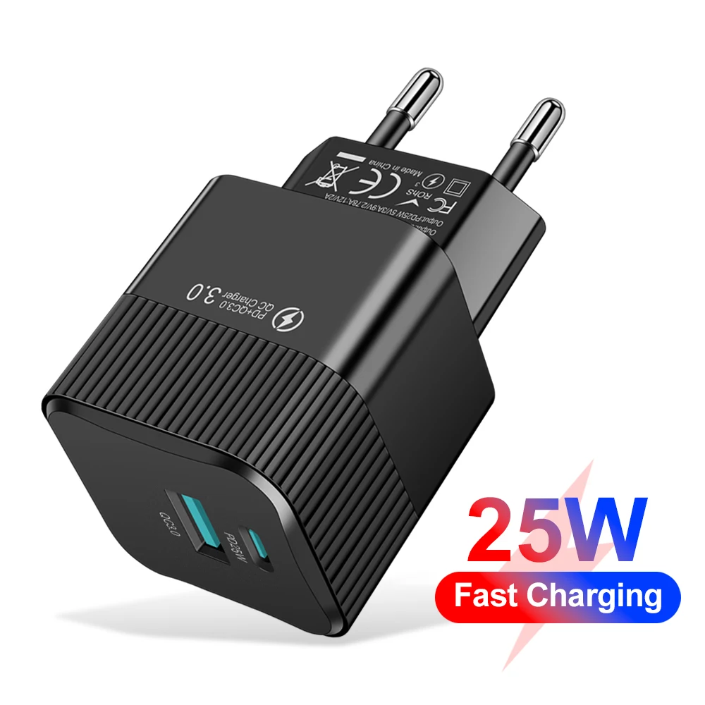 PD 25W Schnelle Telefon Ladegerät Schnell Ladung Typ C Wand Ladegerät Für iPhone Xiaomi Samsung Huawei EU/Us-stecker USB Telefon Ladegerät Adapter Image