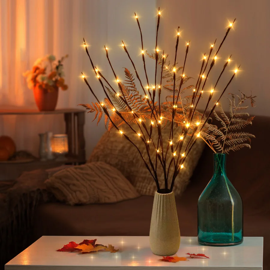 20 leds LED Lichterkette Batterie Betrieben Weide Zweig Lampe Für Wohnzimmer Vase Kinder Schlafzimmer Weihnachten Party Dekorative Lampe