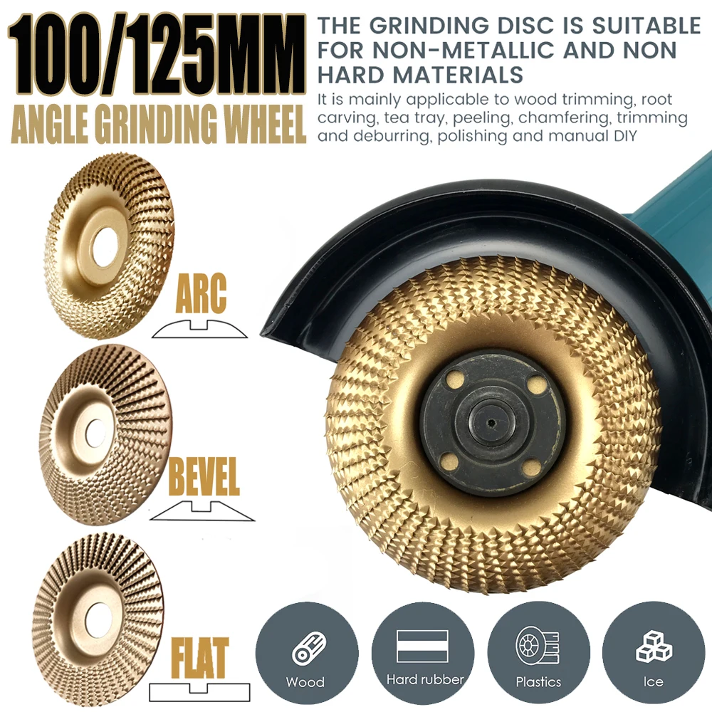 3-teiliges Holzschnitzscheiben-Set für 4 Zoll oder 4 1/2 Zoll Winkelschleifer, Holzformscheibe, Schleifformscheibe zum Schneiden von Holz Image