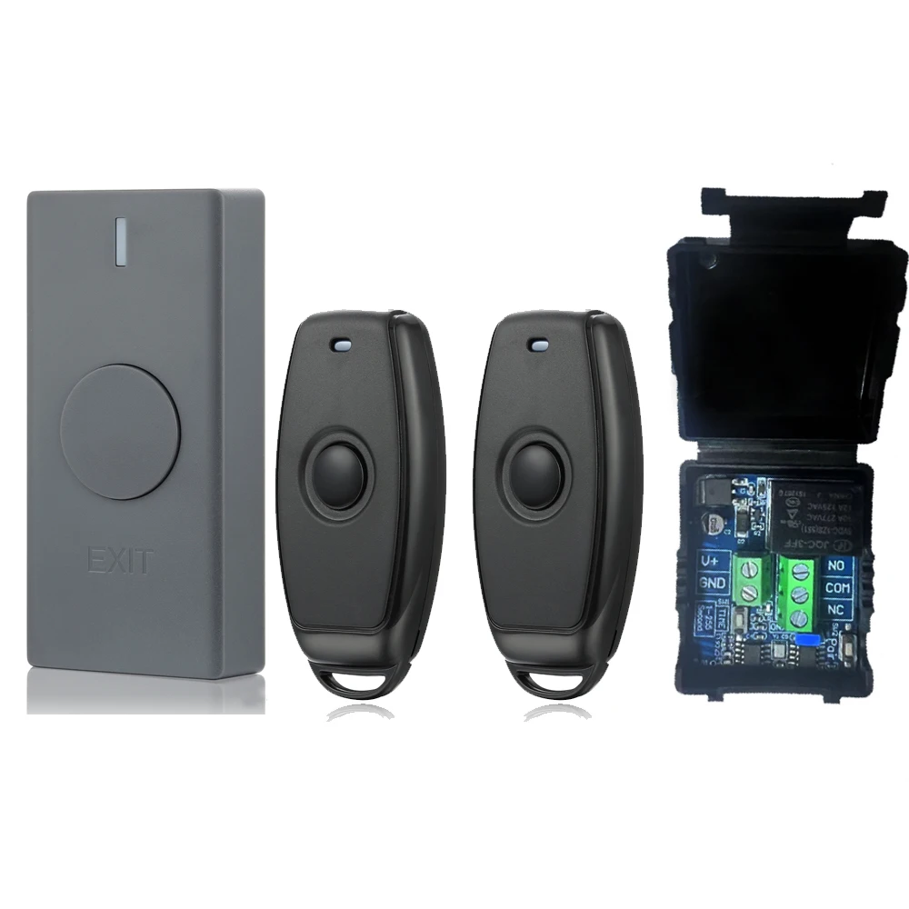 Zugangskontrolle 433 MHz Wireless Remote Control Kit Exit-Taste für Tür Elektroschloss Empfänger Sender 1-255 Sekundenzeitverzögerung Image