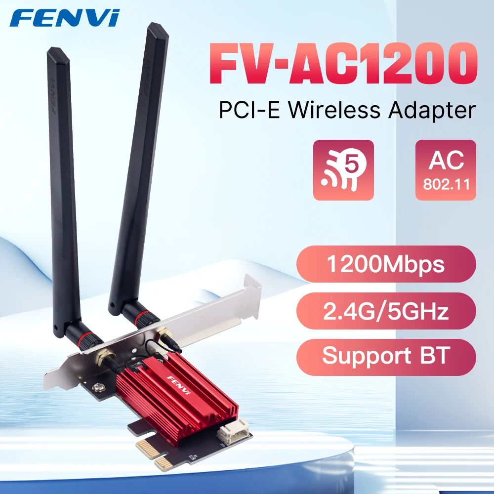 Fenvi AC1200 WiFi PCIE Adapter 2,4 GHz/5 GHz Bluetooth FV-AC1200 Dual Band Wireless Lan Karte 802.11AC Wireless Receiver Win7/10/11 Image