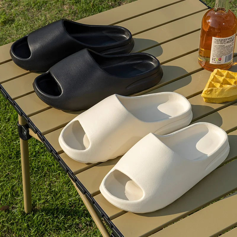 Casual Sommer Hausschuhe Frauen Weichen Boden Indoor Hause Plattform Sandalen Mode Strand Schuhe Paar Nicht-Slip Bad Rutschen Image