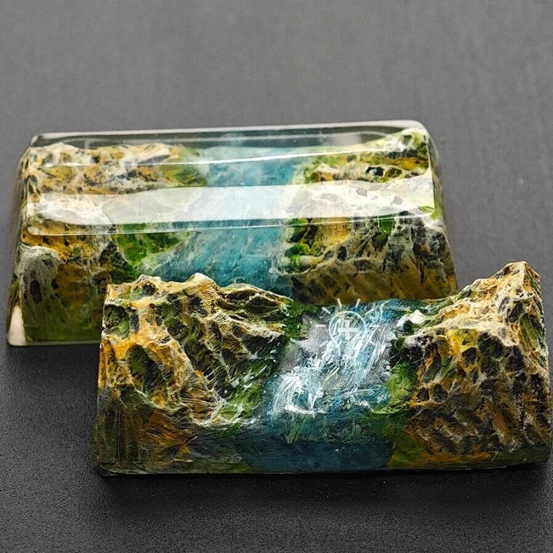 SA Autumn Jungle Mountain Resin Tastenkappen Epoxidharz 2,25U Enter Shift Light Transmitted Custom Tastenkappen für mechanische Gaming-Tastatur Image