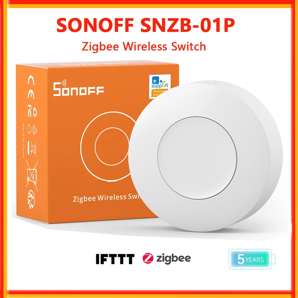 SONOFF SNZB-01P Zigbee Pulsante interruttore wireless Interruttore scena intelligente Controllo domotico per APP eWeLink Alexa Smartthings