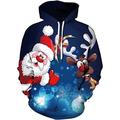 Sweat à capuche 3D Père Noël pour homme, pull unisexe, vin rouge, impression personnalisée, noir, blanc, rouge, imprimé graphique Père Noël, imprimé quotidien, sport, impression 3D, designer,