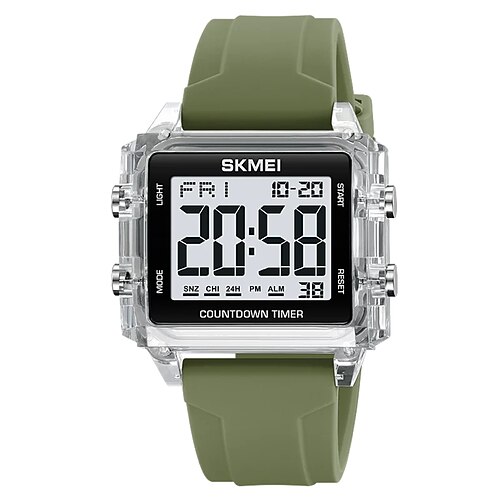 Skmei Youth Cool Montres de sport numériques pour hommes, femmes, étudiants, étanche 5 bars, chronomètre, compte à rebours