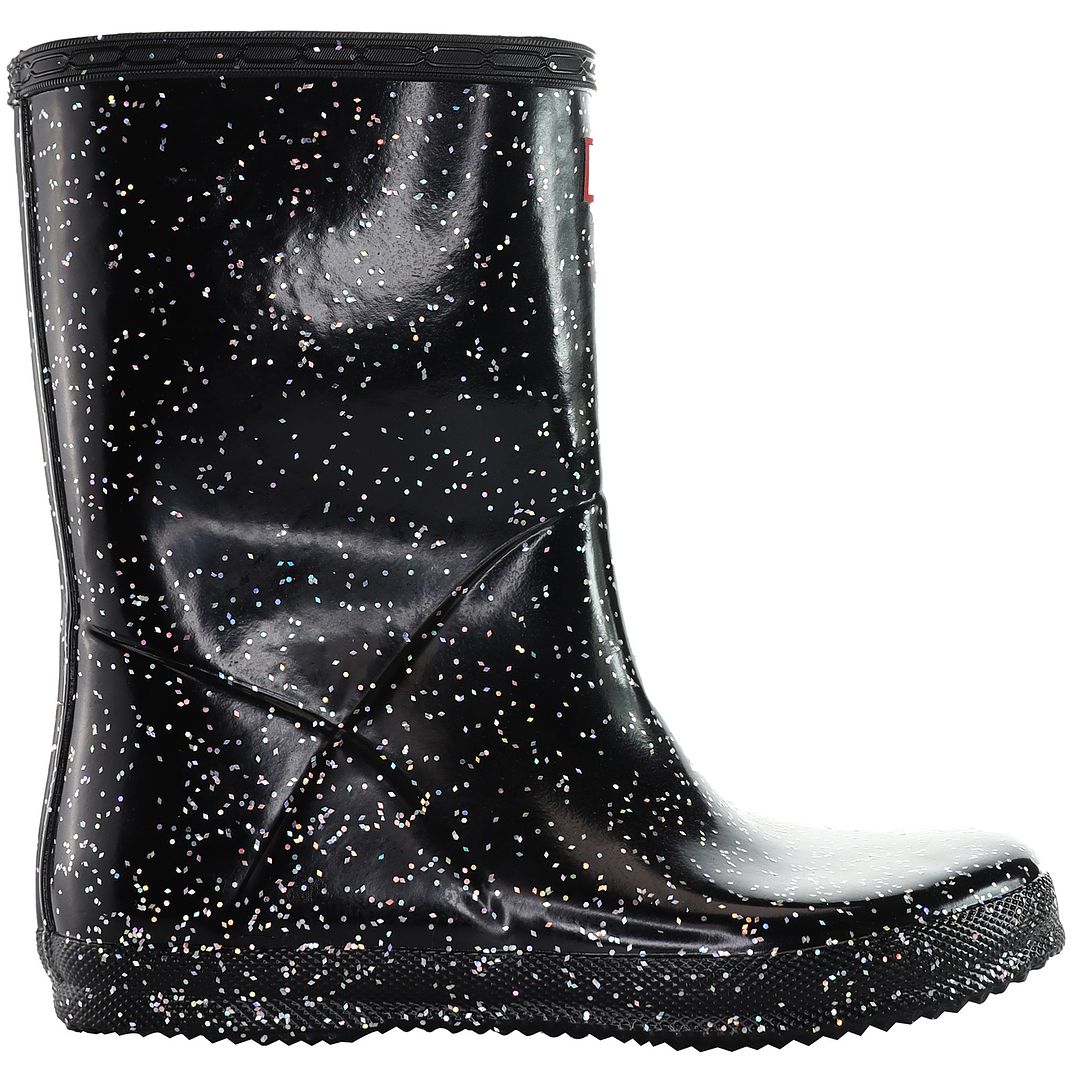 Hunter Giant Glitter Kinder-Gummistiefel in Schwarz Image