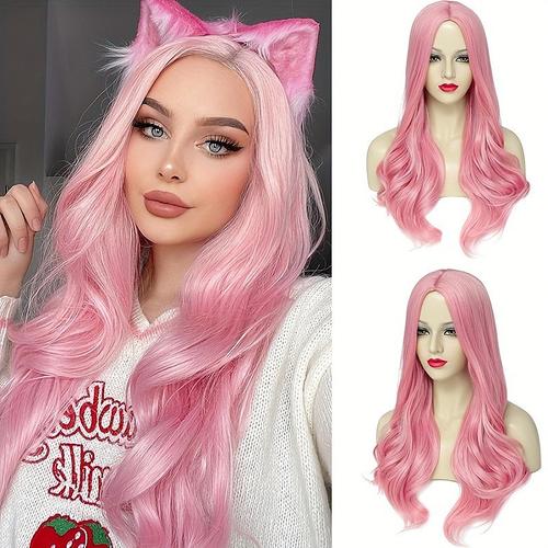 Women's Cosplay Wig Net Cap Heat Resistant Body Wave Synthetic Wigs Full Density Costume Wigs for Carnival Music Festivals All Ages
