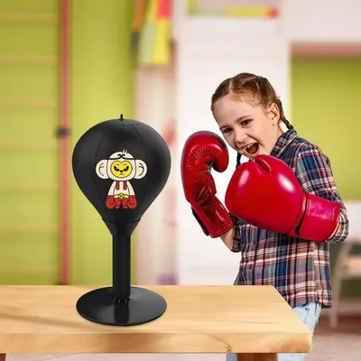 Freestanding Punching Bag Tabletop Boxing Punching Bag Hand-Eye Coordination Workout Kit Boxing Gear