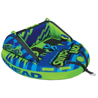 Switchback Towable 1-4 Rider Tube for Boating and Water Sports, Double-Stitched Full Nylon Cover