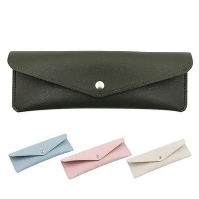 Mini Simple Pencil Case PU Leather Pen Bag Pencil Pouch Stationery Fountain Pen Holder Case Student