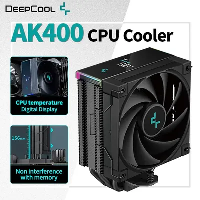 DeepCool AK400 Digital Display White CPU Processor Cooler 4 Heat pipes 120mm Cooling Fan Radiator