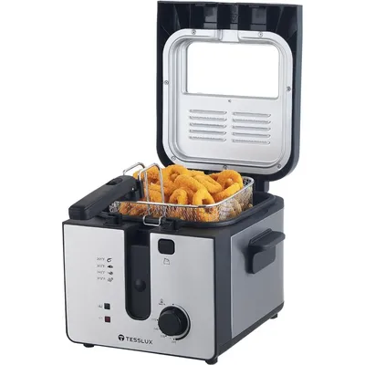 2024 New Deep Fryer with Basket, Small Electric Fryer for Home Use 2.5 Liter, Lid with Viewing