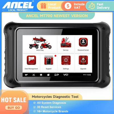 ANCEL MT700 OBD2 Motorcycle Scanner Full System Diagnostic Tool Oil Rest ABS Bleeding ECU Coding