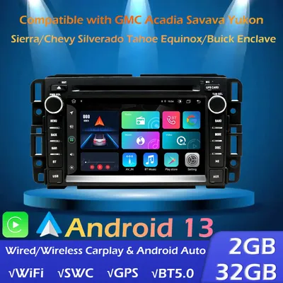 Car Stereo for GMC Acadia Savava Yukon Sierra/Chevy Silverado Tahoe Equinox/Buick Enclave,Android 13