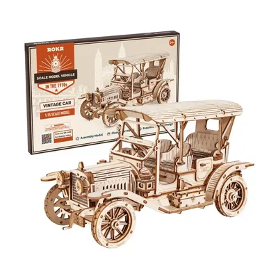 Robotime Rokr Classic Car 3D Wooden Puzzle Montessori Toys Vintage Car 1:15 Scale Model Building