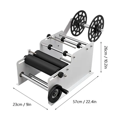 Manual Round Bottle Labeling Machine with Size 22.44x9.05x10.24in Adjustable Labeler for Bottles